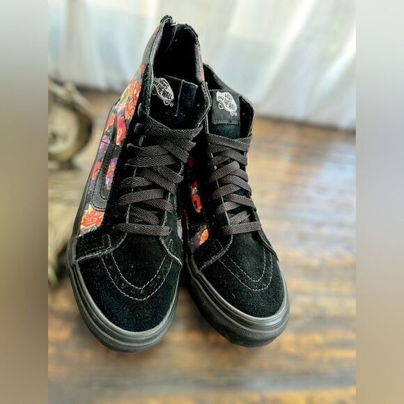 VANS Sk8-Hi Zip Galaxy Floral Black Sneakers Shoes Size 5.5 Men 7.0 Women - Picture 2 of 16